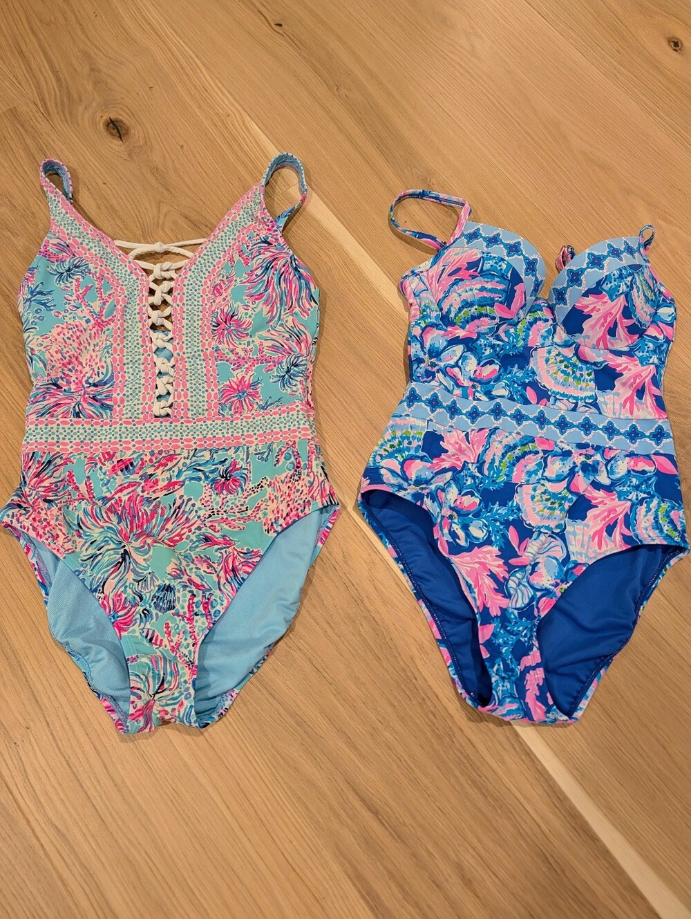 Lilly Pulitzer Floral One-Piece Swimsuit - Pink & Blue